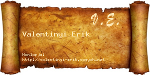 Valentinyi Erik névjegykártya