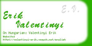 erik valentinyi business card